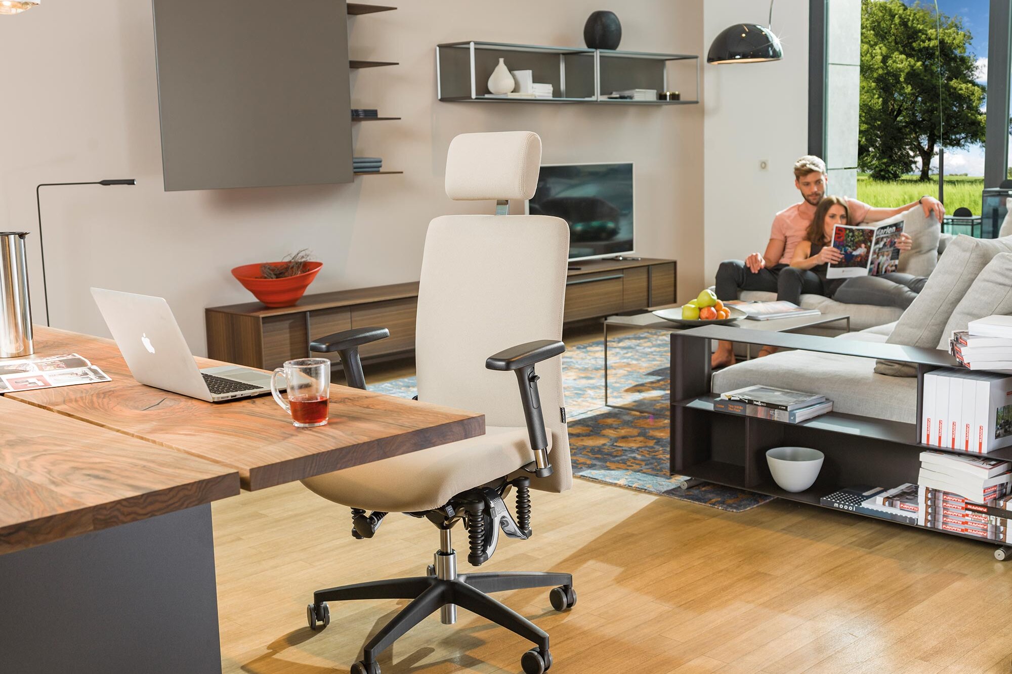 Living cu birou pentru Homeoffice