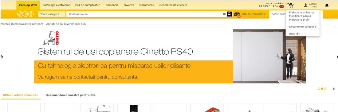 Webshop modficare profil