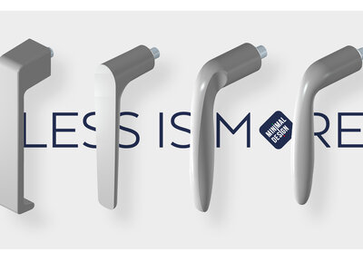 Manere Master Minimal cu logo "Less is More"