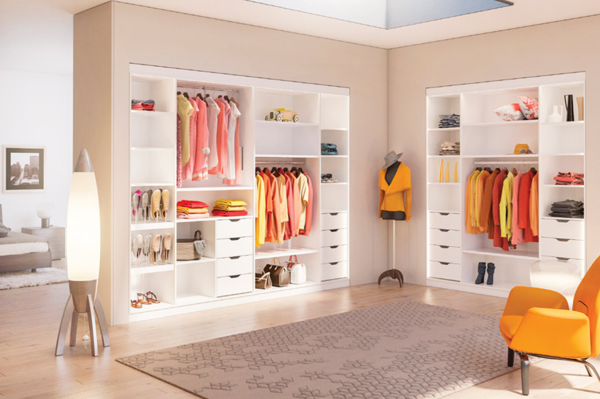 Dressing cu polite imbinate cu demontabilul Lamello Cabineo