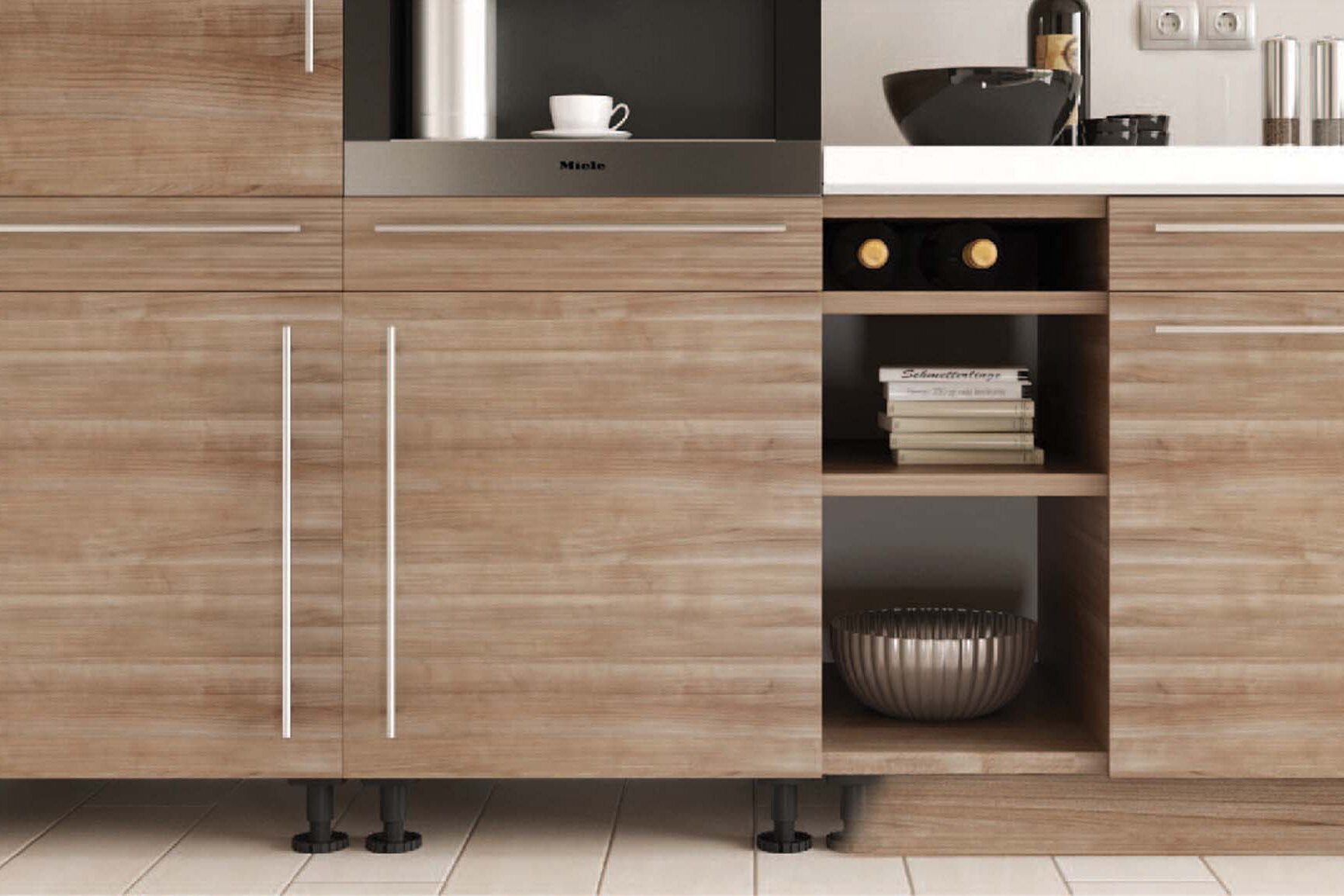 Mobilier bucatarie cu picioare reglabile Hettich Korrekt