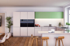 Usi glisante coplanar Hawa Frontino pe dulapuri suspendate