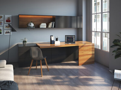 Homeoffice integrat in living Homeoffice integrat in living