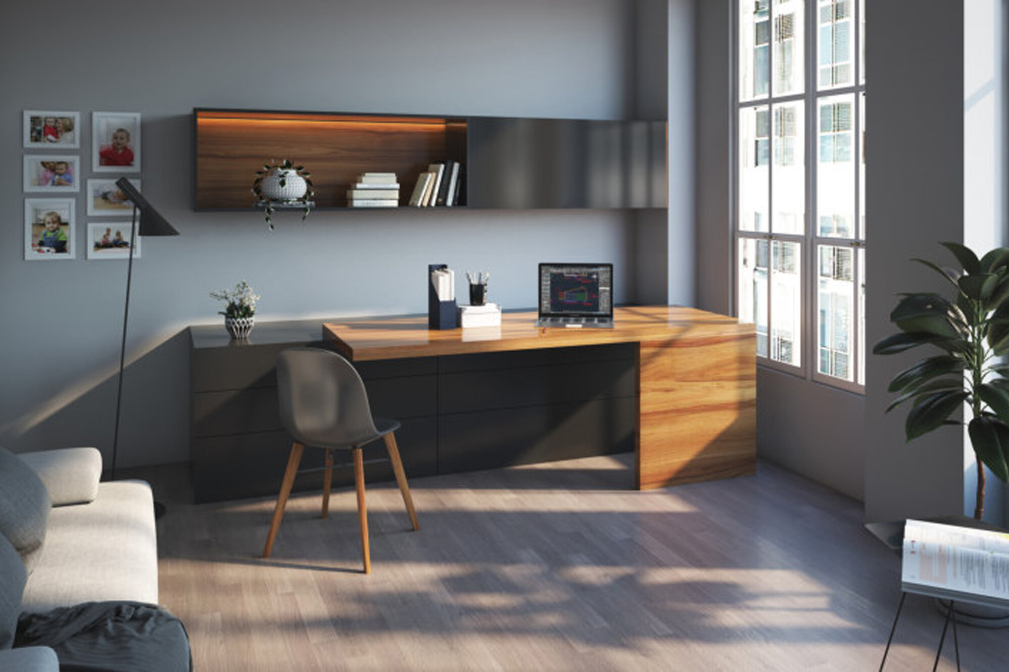 Homeoffice integrat in living