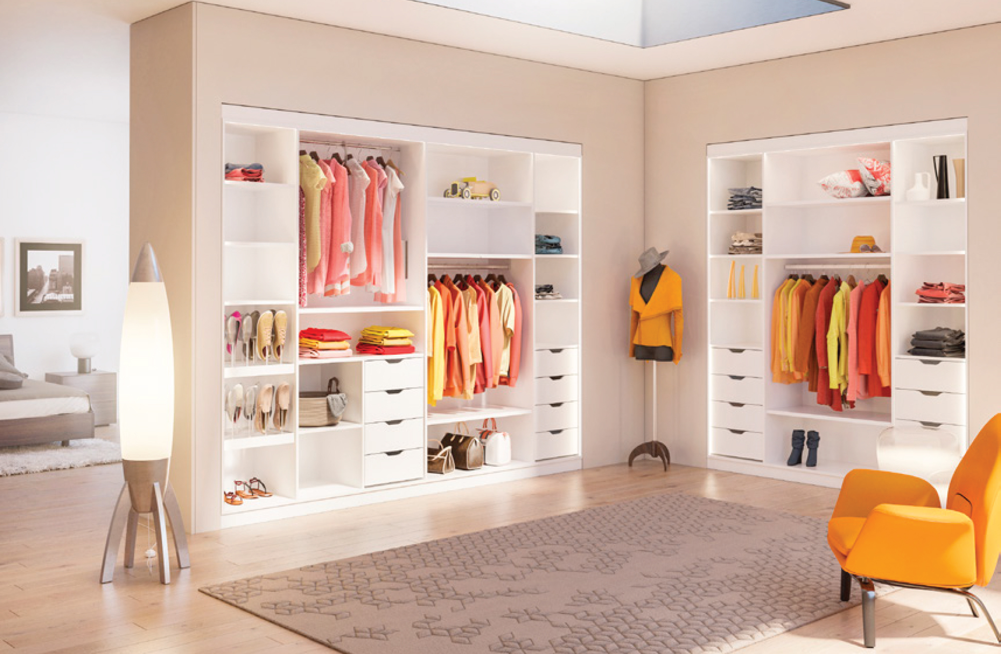 Dressing cu polite imbinate cu demontabilul Lamello Cabineo